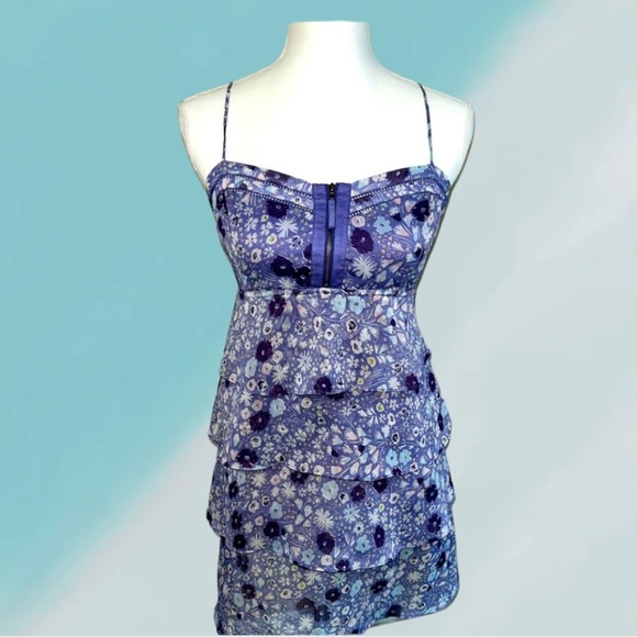 American Eagle Outfitters Floral Chiffon Ruffle Dress - Picture 1 of 9